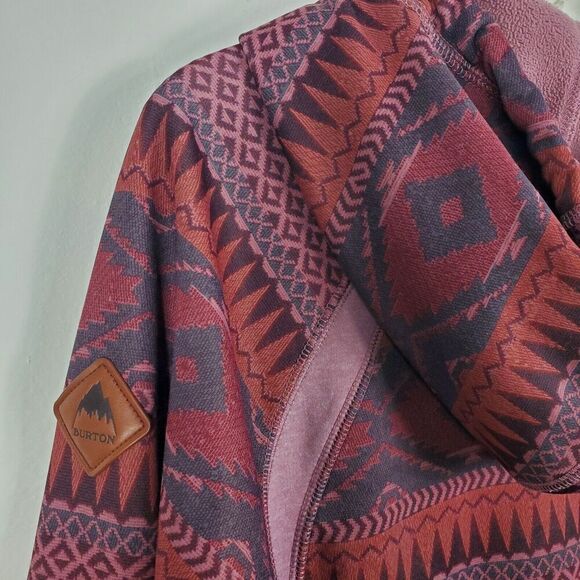 Burton Crown Bonded Pullover Hoodie Pockets Water Repellant Southwestern Sz M - Picture 8 of 12